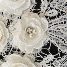 1個出售的花邊和聚酯纖維diy刺繡拼湊裝飾花邊領子服飾配件 - 蕾絲聚酯纖維百搭晚禮服款式1個 - 查看 7