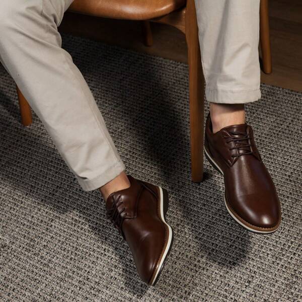 Sapato Masculino Oxford Denver Liso Casual Moderno Social Elegante Adulto Casamento Igreja Festa