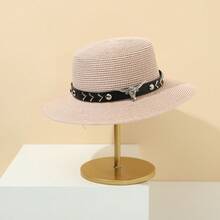 1 Miếng Của phụ nữ Giải trí & Thanh lịch Phong cách Thắt lưng Mũ chống nắng Với Màu bạc Kim loại Đầu bò Trang trí Và Dệt Cỏ Thiết kế Đối với bờ biển Du lịch Boho - Trang trí thắt lưng - Xem 11