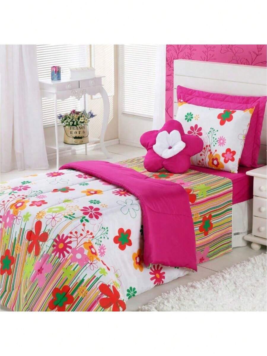 Bộ đồ giường cho bé và trẻ em - Màu Hồng Tươi - Xem 1