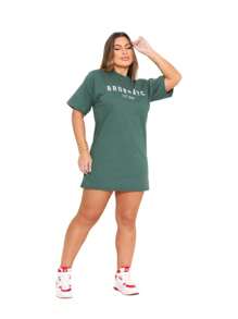 Vestido Camisetão Oversized Bronx - Verde Militar - Visão 2