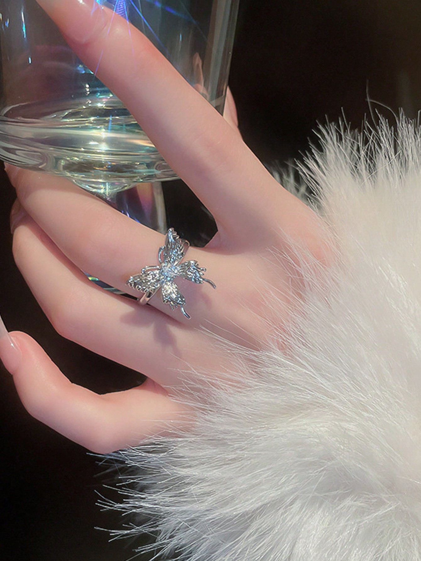 3 قطع من مجموعة فراشة سائلة بحلقة قابلة للتعديل لل...