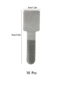 10/20pcs/Pack Self-Adhesive Cord Winder, Cable Tie, Wire Fastener Organizer For Computer Desk And Wall - Grey - View 2