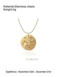 1入組黃銅十二星座彩色鑽石項鍊,鍊子,精品飾品 - Constellation - 查看 14