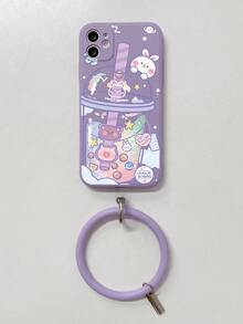 1 Ốp điện thoại bảo vệ ống kính máy ảnh chống rơi thời trang màu tím trà sữa Gradient tương thích với Apple/Redmi/VIVO/OPPO/Transsion - chiếc nhẫn màu tím - Xem 4