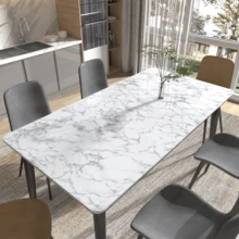 1 Roll Of Self-Adhesive Vinyl Film For Home Use, Perfect For Kitchen, Living Room And Tea Table Decoration - Black and White - View 3