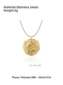 1入組黃銅十二星座彩色鑽石項鍊,鍊子,精品飾品 - Constellation - 查看 8