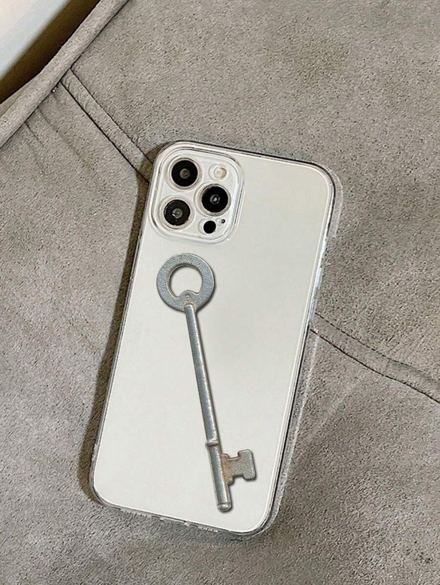 1 Miếng Trong suốt Creative Chìa khóa & Thiết kế cổ điển Bảo vệ hoàn toàn TPU Chất liệu Ốp lưng & bao da điện thoại , Tương thích với iPhone 13/14/15 - Trong sáng - Xem 1