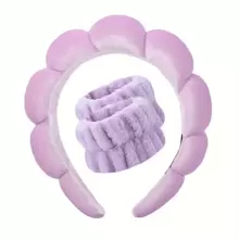 3pcs/Set 1pc Women Solid Fashionable Headband & 2pcs Scrunchie For Decoration - Purple - View 10