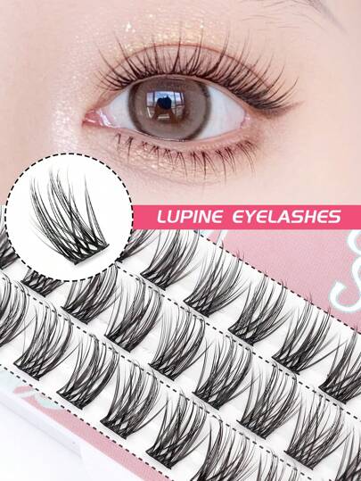 QSTY 1box 36pcs 3d Cluster False Eyelashes, 3 Lengths (10-11-12mm), Soft Black, Natural Looking, Black Stem, Graduated Lengthlash Clusters,Eyelash Clusters,Individual Eyelashes,Lashes,Fake Lashes