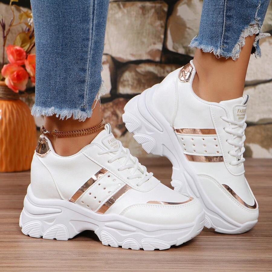 2024 Mới Của phụ nữ Cổ điển Đúng mốt Nhẹ , Thoải mái Đế dày Giày thể thao Với Khuôn viên đại học Phong cách - Nhiều màu - Xem 1