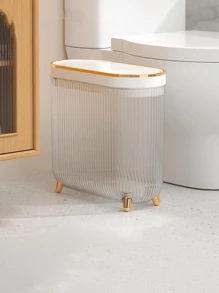 Ánh sáng sang trọng Phòng khách Thùng rác Trong suốt Ruy băng Che phủ Loại áp lực - Vật dụng trong nhà Lớn Phòng vệ sinh Phòng vệ sinh Phòng ngủ Văn phòng Giấy Rổ - trắng - Xem 1