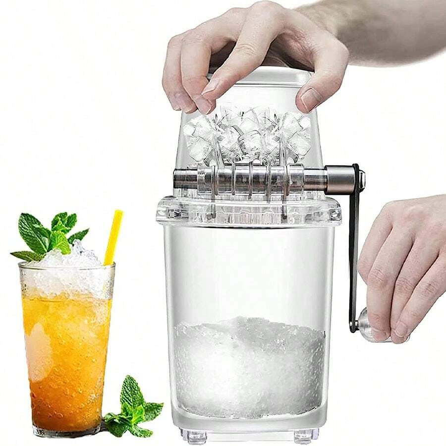 Small Household Manual Ice Crusher, MultiFunctional Hand Crank Ice