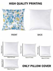 1個印花花紋枕套,裝飾沙發, 客廳或卧室,不包括內芯 - 彩色 - 查看 2