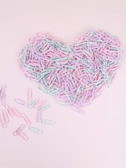 100 Stück/Packung gemischte farbige Büroklammern in Bonbonfarben, Schulanfang, Schulbedarf