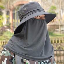 Mũ xô mùa hè có khẩu trang, có vạt cổ, chống tia UV, mũ rộng vành chống nắng cho hoạt động ngoài trời - A - Xem 4