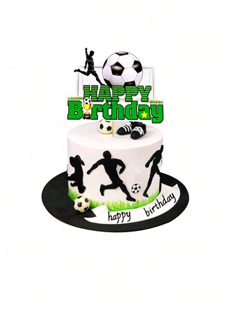 1 pieza Decoración para tarta con diseño de balón de baloncesto/fútbol/rugby, vuelta al colegio, Día de San Valentín