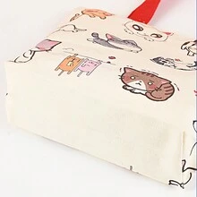 1 Pieza Bolsa De Almuerzo Portátil, Bolsa De Regalo De Empaque, Bolsa De Compras De Lona Para Estudiantes - una pieza - Ver 5