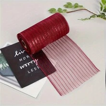 Golden Crafts And Party Mesh Ribbon - 6-Inch Metallic Gold Decoration Yarn, 10-Yards Roll For DIY, Festive And Fashion Projects - Multicolor - View 24