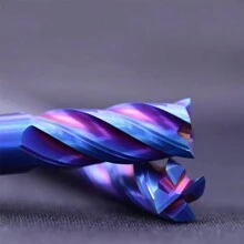 4齒hrc70硬度的硬質合金切削刀具,合金硬質合金銑削器,鎢鋼銑削刀,正方形路由器刀頭,12*75毫米 - 藍色 - 查看 4
