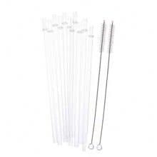 12 قصبة وفرشاة واحدة، قصبات شرب بلاستيكية قابلة لإعادة الاستخدام بطول 23 سم للعصائر والمطبخ، هدية عيد الميلاد - شفاف - مشاهدة 6