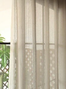 1 件北欧风格亚麻窗帘，适用于卧室客厅的滤光薄纱窗帘，现代美式亚麻窗帘 - 米色 - 查看 7