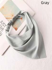 新款純色頭髮絲巾彈性頭帶,時尚馬卡龍色三角頭巾適用於女性/女孩,春夏必備