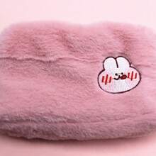 1個手工簡約可愛INS風格毛絨化妝包（雲朵、笑臉、熊形），拉鍊化妝包收納化妝品，妝容整理器 - 彩色 - 查看 17