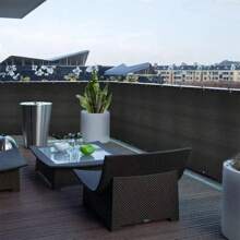 1入組陽台隱私屏幕遮擋物,隱私欄網,適用於門廊、戶外、後院、露台等地方的陽台隱私屏幕 - 墨綠色 - 查看 8