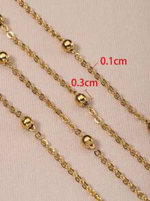 2m Fashionable Stainless Steel Gold Color Chain, Suitable For Diy Jewelry Making - Chain - View 9