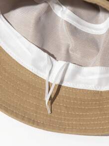 1 件男女通用户外休闲渔夫帽休闲男士太阳帽夏季帽子，适合徒步旅行和钓鱼等夏季户外活动 - 卡其色 - 查看 3