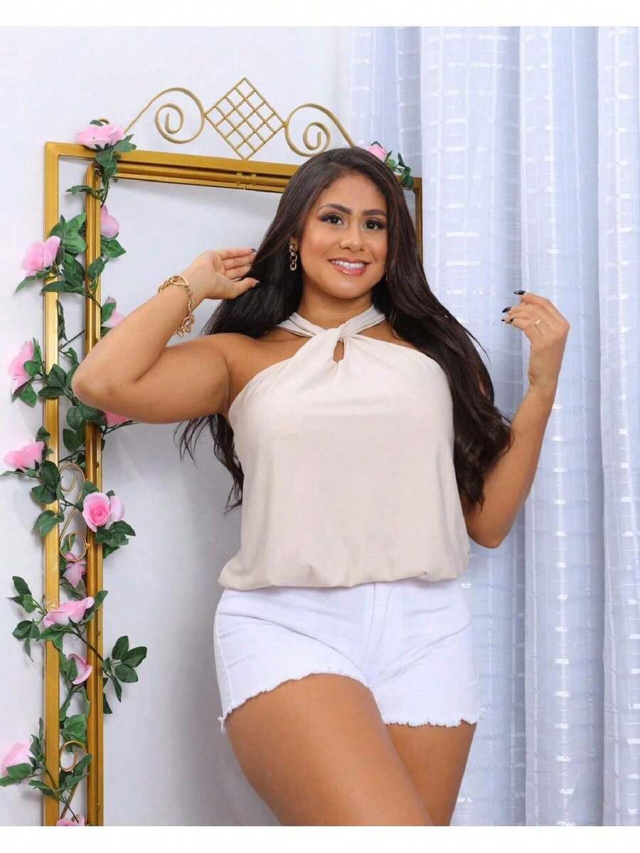 Women Blouses - 米色 - 查看 1