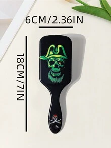 Có thể mang đi In Đệm khí Lược 1 Miếng , Tối Phong cách Sọ In Túi hơi Lược , Nhỏ bé Dễ Đến Mang Tháo gỡ Lược , Thích hợp Cho du lịch Hoặc Nhà  Sử dụng Cắt tóc Lược , Món quà Đối với Bạn - Nhiều màu - Xem 4