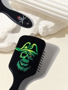 Có thể mang đi In Đệm khí Lược 1 Miếng , Tối Phong cách Sọ In Túi hơi Lược , Nhỏ bé Dễ Đến Mang Tháo gỡ Lược , Thích hợp Cho du lịch Hoặc Nhà  Sử dụng Cắt tóc Lược , Món quà Đối với Bạn - Nhiều màu - Xem 3