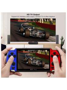 Consola de Videojuegos de 5.1 Pulgadas X7 Plus Reproductores de Juegos portátiles Doble balancín Memoria de 8GB 1000 Juegos Controlador de Juegos MP5 Incluye Audiófonos - Azul - Ver 3