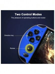 Consola de Videojuegos de 5.1 Pulgadas X7 Plus Reproductores de Juegos portátiles Doble balancín Memoria de 8GB 1000 Juegos Controlador de Juegos MP5 Incluye Audiófonos - Azul - Ver 9