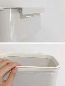 Plastic Storage Rack, Bedside Hanging Mesh Basket Organizer For Student Dormitory Bed Cellphone Holder Shelf, Perfect For Bunk Beds - Light Grey - View 4