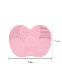 1pc Apple-Shaped Small Makeup Brush Cleaning Pad, Light,Cosmetic Brush Cleaning Pad Silicone With Suction Cup Apple Cleaner Cleaning Scrubbing Pad Beauty Supplies - Multicolor - View 6