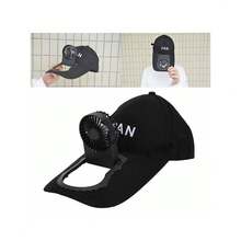 Gorra Sombrero De Sol Con Ventilador De 3 Velocidades Usb - Negro - Ver 5