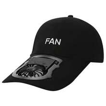 Gorra Sombrero De Sol Con Ventilador De 3 Velocidades Usb - Negro - Ver 2