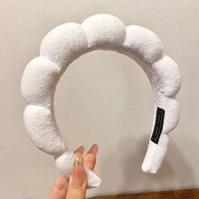 1pc Women's Simple Cloud Bun Roller Sponge High Headband For Washing Face Cute,Dopamine - Multicolor - View 12