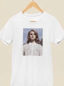 Lana Rey Camiseta Unisex sublimada para fans - Blanco - Ver 1