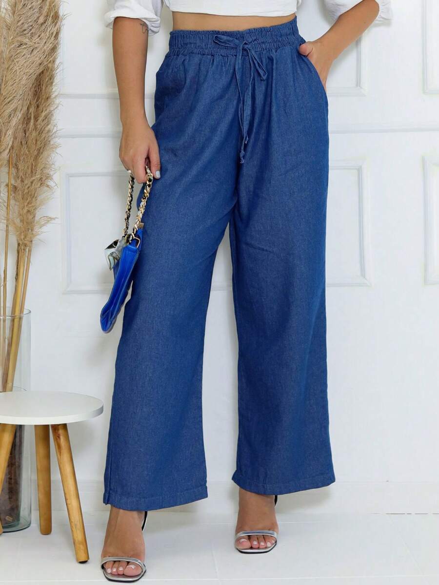 Women Jeans - 中等水洗藍 - 查看 1