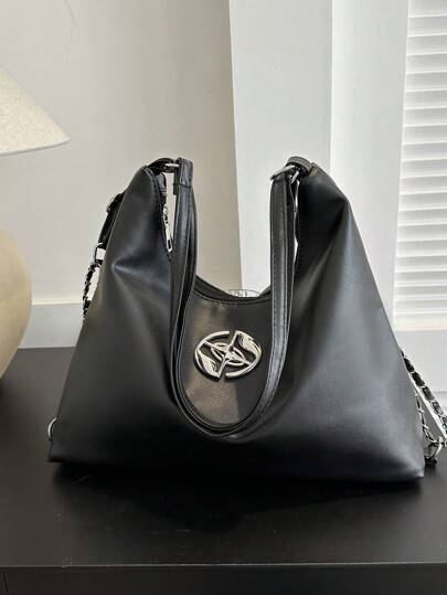 韓國風時尚女包2023秋季新品,鏈帶單肩包,休閒大容量多功能斜挎包,潮流