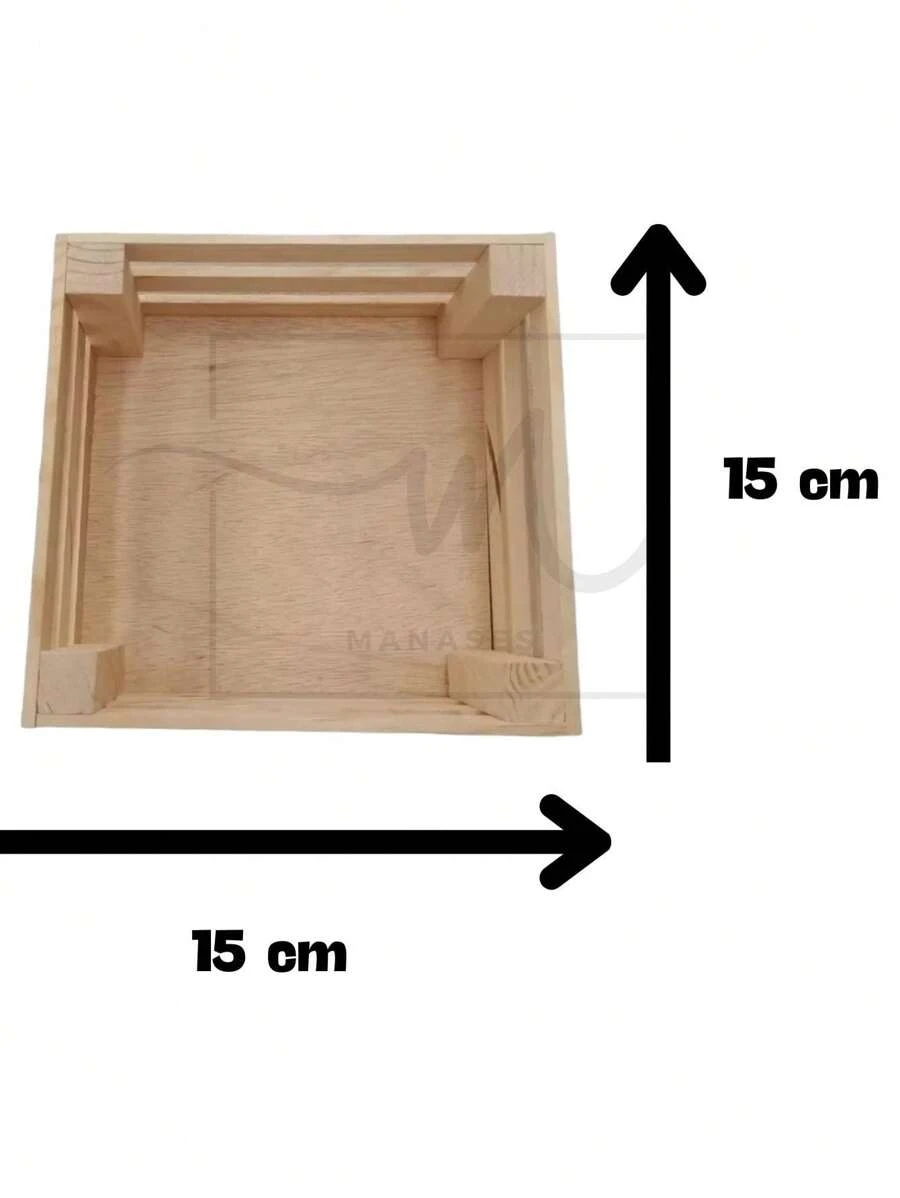 6 pz Huacales Miniatura 15x15 cm. Huacales de madera pequeños 15x15 6 pz - Camel - Ver 1