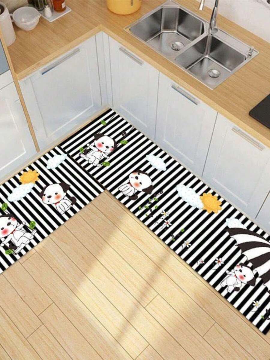 Kitchen Mats & Rugs - Schwarz und Weiss - Übersicht 1