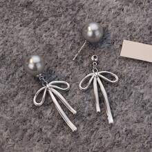 2pcs Vintage & Luxurious & Aesthetic & Delicate Bow Design Clip-On Earrings For Women, Fashionable And Cute, Non-Pierced, Ideal For Party Gift Valentines,Mom,Mother,Mother's Day,Gift