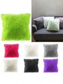 1pc Soft Fluffy Pillows Case Plush Cushion Cover Pink Blue Purple Warm Living Room Bedroom Sofa Decorative Pillows Cover Gifts Birthday Graduation