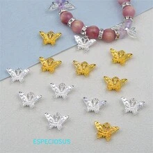 30入組銀色和金色電鍍合金立體蝴蝶吊墜,手工昆蟲吊飾,適用於手鍊、耳環等diy珠寶製作配件