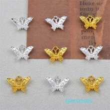 30入組銀色和金色電鍍合金立體蝴蝶吊墜,手工昆蟲吊飾,適用於手鍊、耳環等diy珠寶製作配件